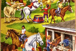 Puzzle carton 50 pièces Chevaux-Horses