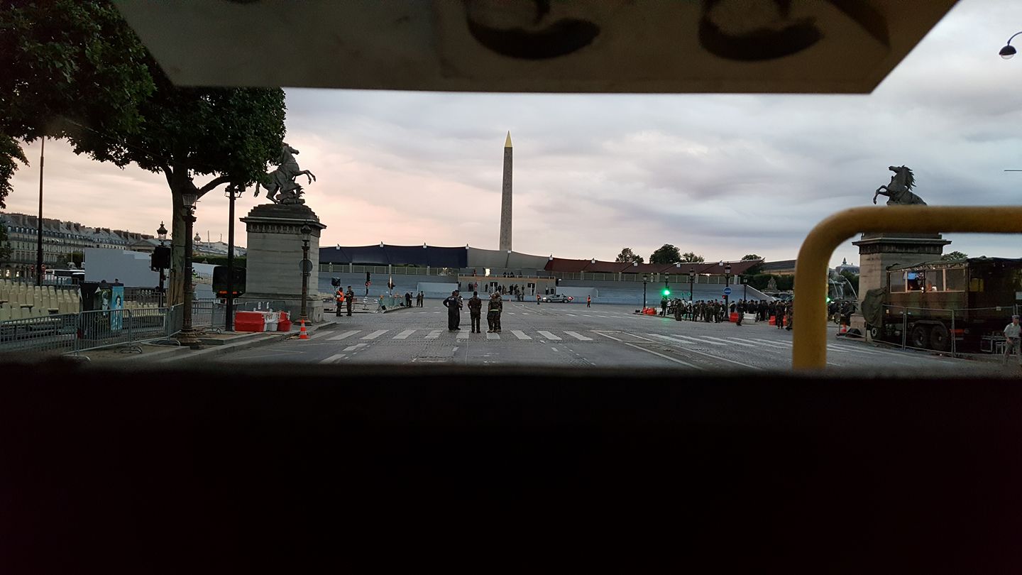 11 July 2017 - Arrival in Schneider CA1, Place de la Concorde this morning at 6h00