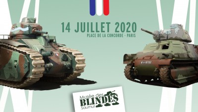 Deux chars du musée des Blindés au 14 juillet à Paris