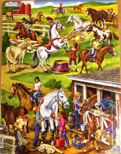 Puzzle carton 50 pièces Chevaux-Horses